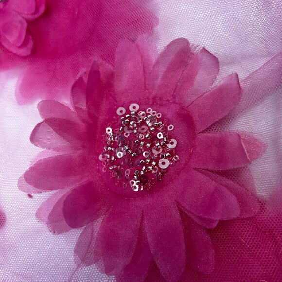 Tela Luxury Mercantile West Palm Beach Floral Mesh Maxi Dress Hot Pink OS - Picture 11 of 12